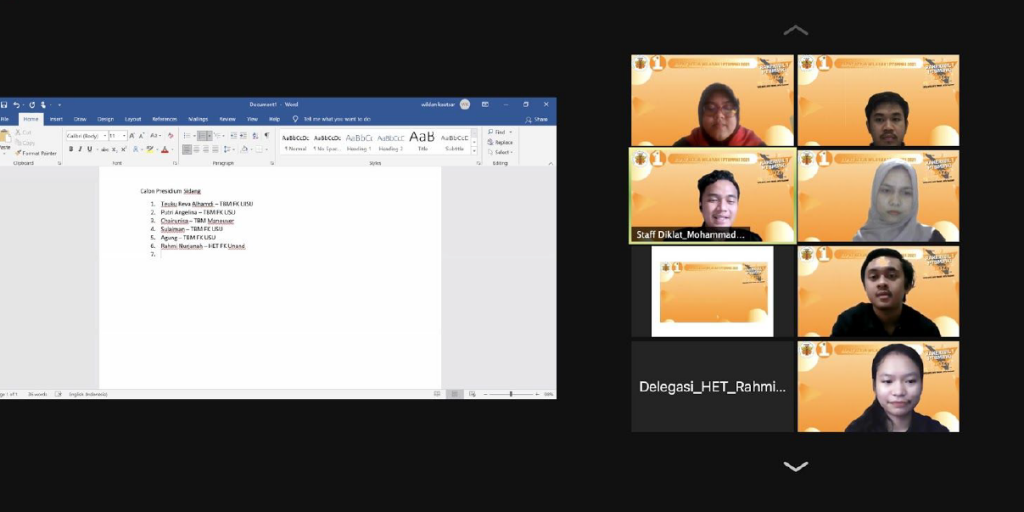 Calon Presidium Sidang Rakerwil 1 2021