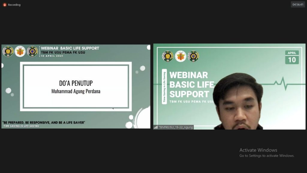 Pembacaan do’a oleh Muhammad Agung Perdana