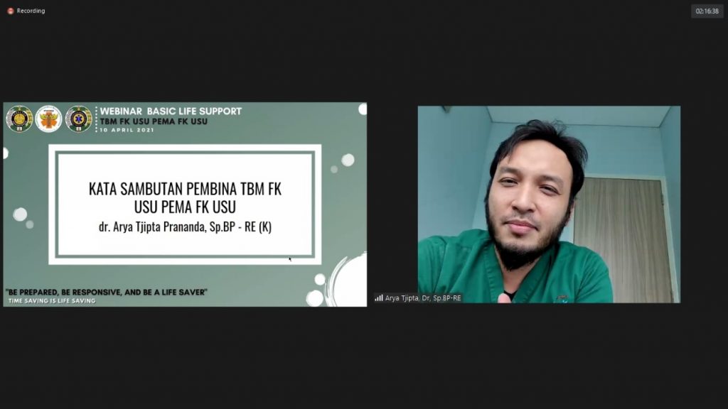 Kata sambutan Pembina TBM FK USU PEMA FK USU oleh dr. Arya Tjipta Prananda, Sp. BP-RE (K)