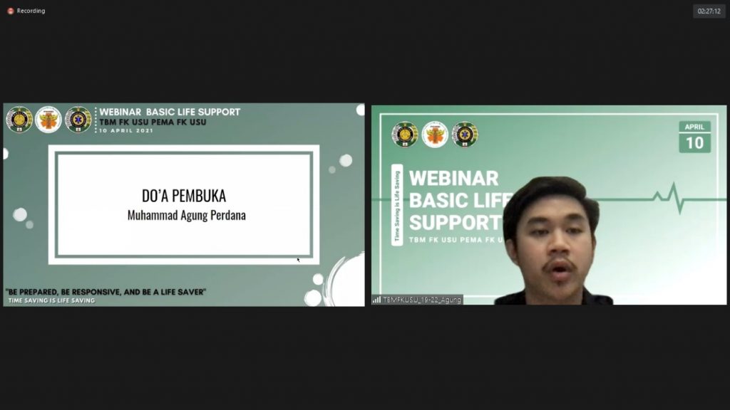 Pembacaan do’a oleh Muhammad Agung Perdana