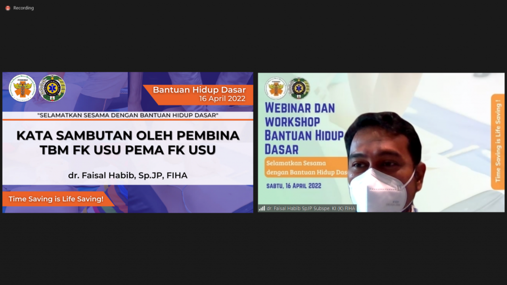 Kata sambutan Pembina TBM FK USU PEMA FK USU oleh dr. Faisal Habib, Sp.JP, (K) FIHA